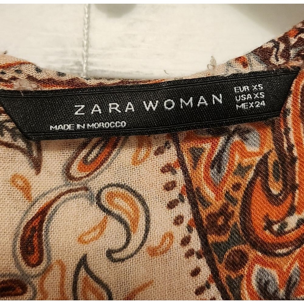 Zara Womes Paisley Print Maxi Dress Size XS Boho! Festival! - Picture 2 of 8